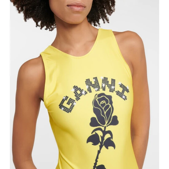 Ganni Logo Printed Swimsuit - Image 3