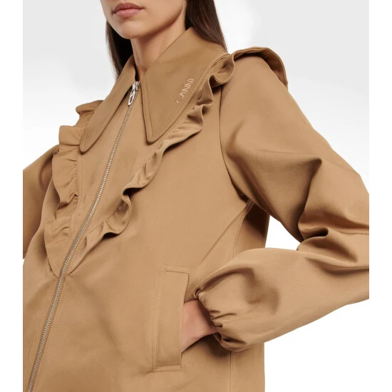 Ganni Ruffled Embroidered Jacket - Image 3