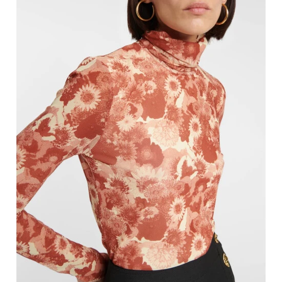 Ganni Floral Turtleneck Top - Image 3