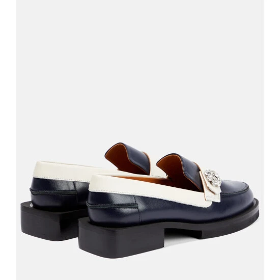 Ganni Embellished Leather Loafers - Image 2