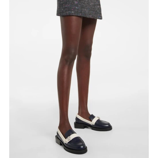 Ganni Embellished Leather Loafers - Image 3