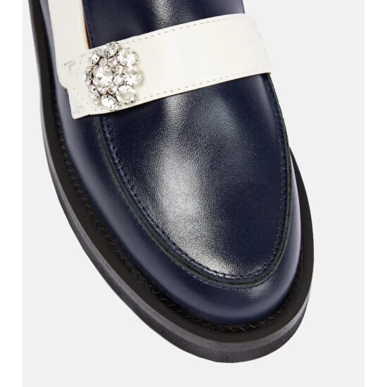 Ganni Embellished Leather Loafers - Image 5