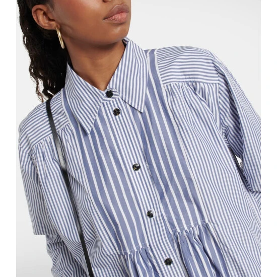 Ganni Striped Cotton Shirt Dress - Image 3