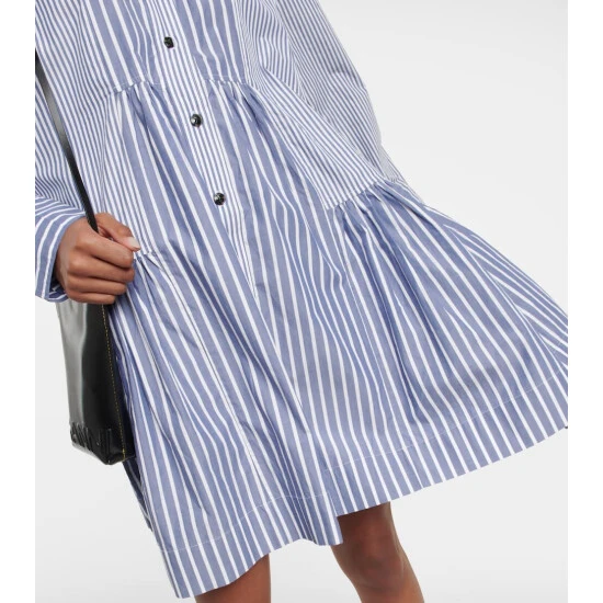 Ganni Striped Cotton Shirt Dress - Image 4