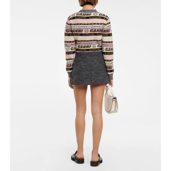 Ganni Tweed Wrap Miniskirt - Image 2
