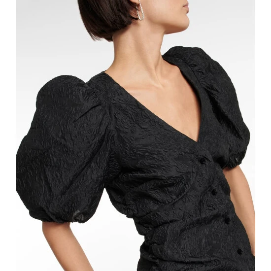 Ganni Jacquard-knit V-neck Blouse - Image 3