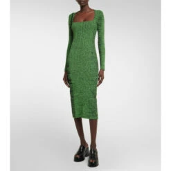 Ganni Ribbed-knit Midi Dress