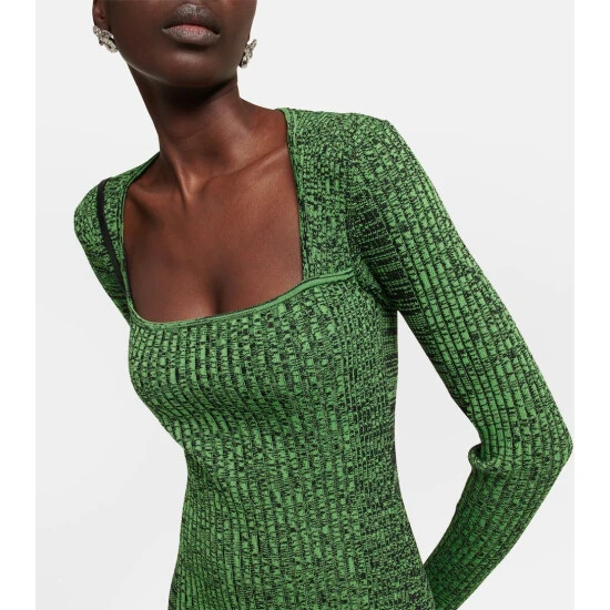 Ganni Ribbed-knit Midi Dress - Image 3