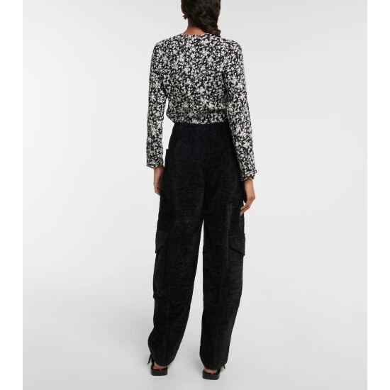 Ganni High-rise Wide-leg Chenille Pants - Image 2