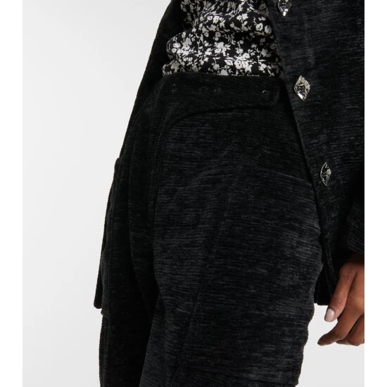 Ganni High-rise Wide-leg Chenille Pants - Image 3