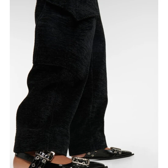 Ganni High-rise Wide-leg Chenille Pants - Image 4