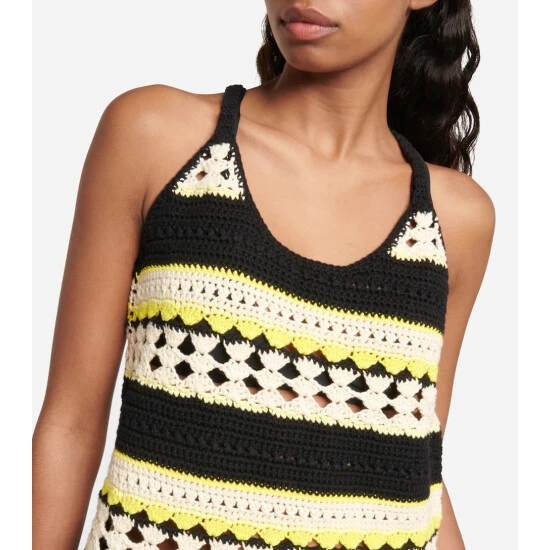 Ganni Logo Striped Crochet Minidress - Image 3