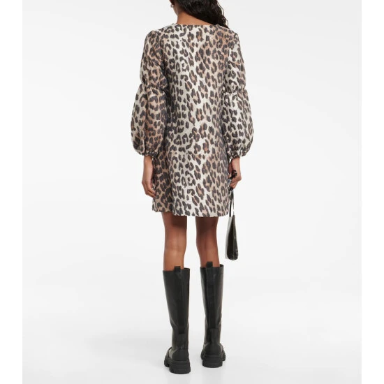 Ganni Jacquard Leopard-print Minidress - Image 2