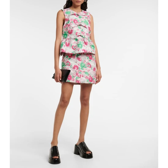 Ganni Floral Jacquard Top