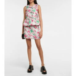 Ganni Floral Jacquard Miniskirt