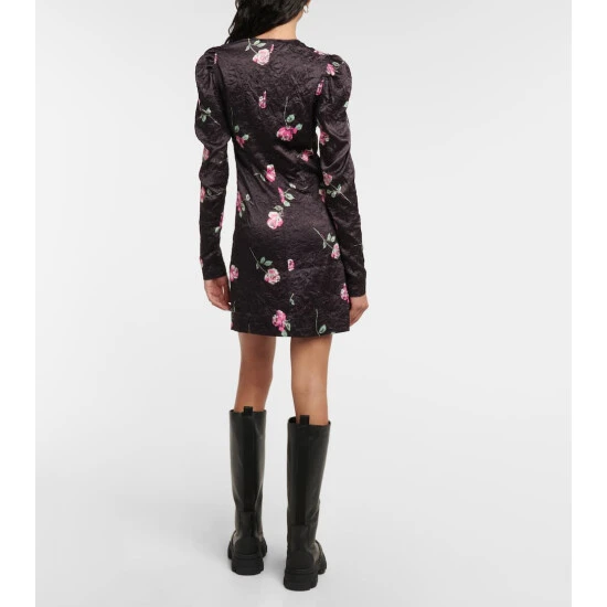 Ganni Floral Satin Minidress - Image 2