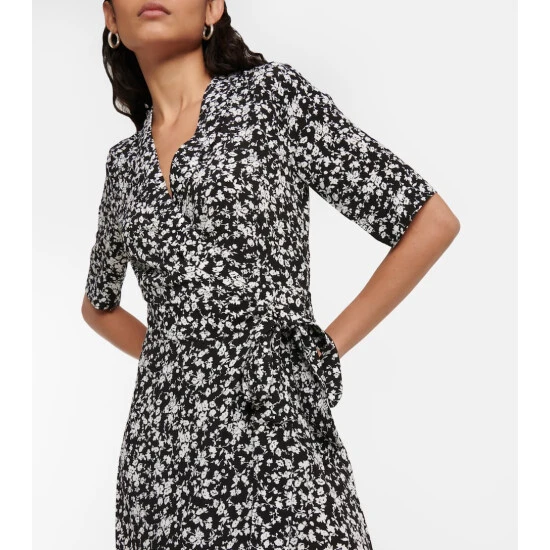 Ganni Floral Crêpe Wrap Minidress - Image 3