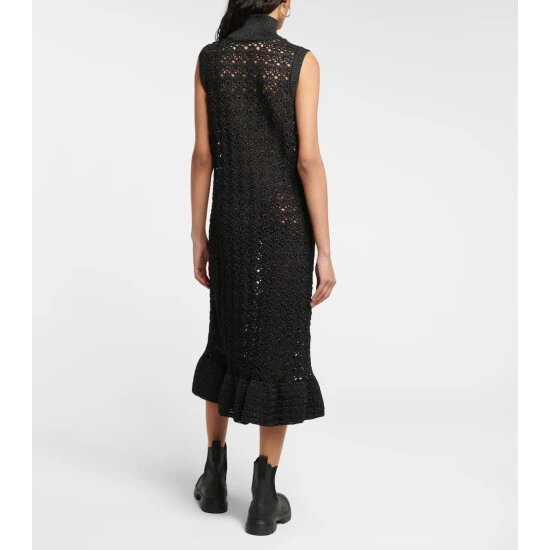 Ganni Metallic Knit Turtleneck Midi Dress - Image 2