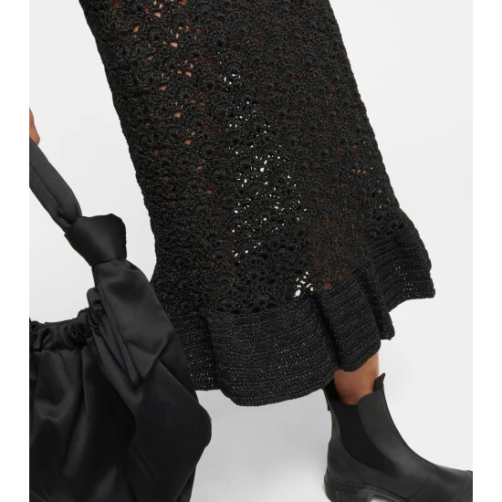 Ganni Metallic Knit Turtleneck Midi Dress - Image 4