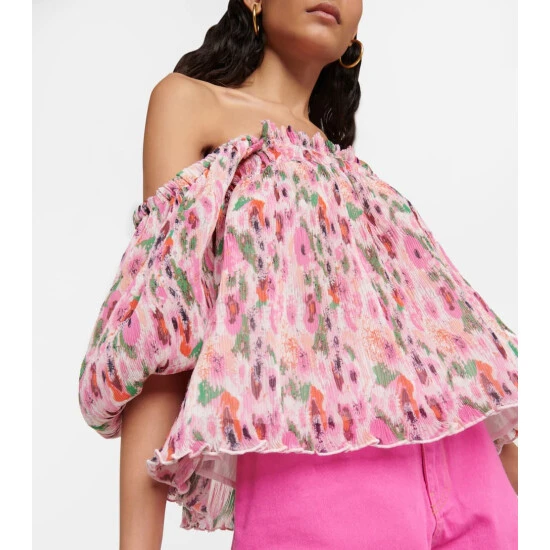 Ganni Floral Puff-sleeve Top - Image 3