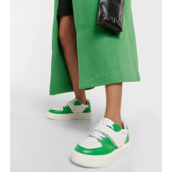 Ganni Faux Leather Sneakers - Image 3