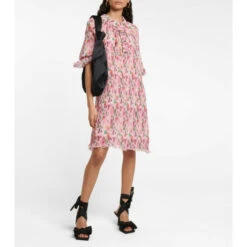 Ganni Ruffle-trimmed Floral Minidress