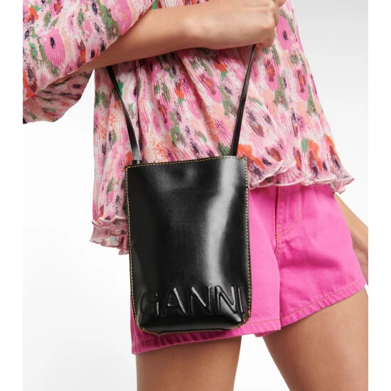 Ganni Banner Small Leather Crossbody Bag