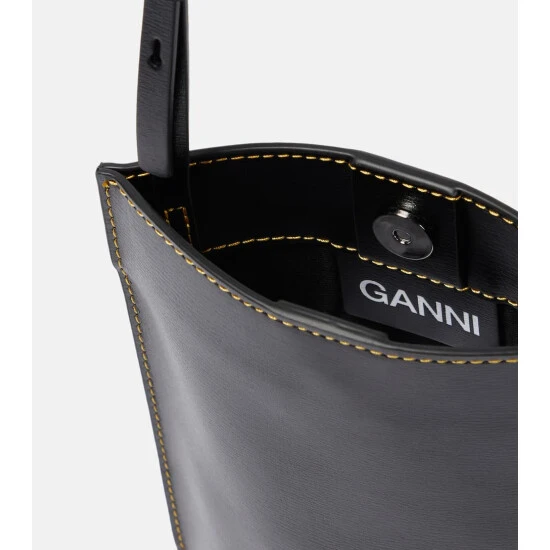 Ganni Banner Small Leather Crossbody Bag - Image 2