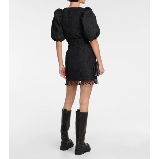 Ganni Embellished Jacquard Organza Miniskirt - Image 2