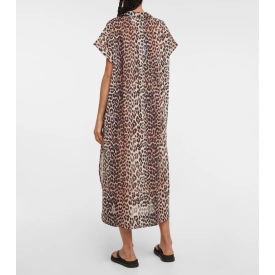 Ganni Leopard-print Cotton Kaftan - Image 2