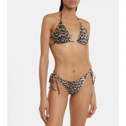 Ganni Leopard-print Bikini Bottoms