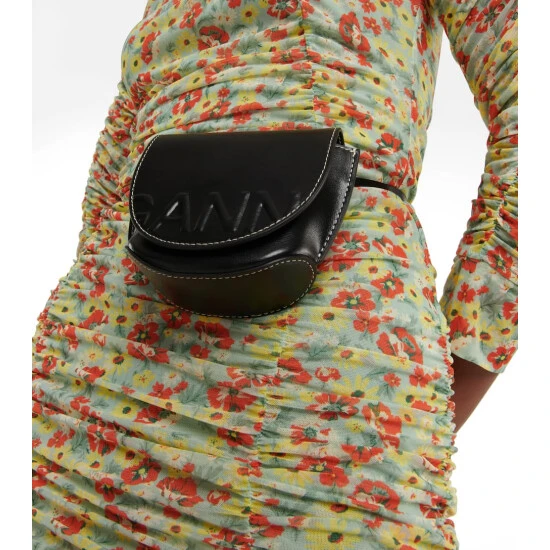 Ganni Banner Mini Logo Leather Belt Bag