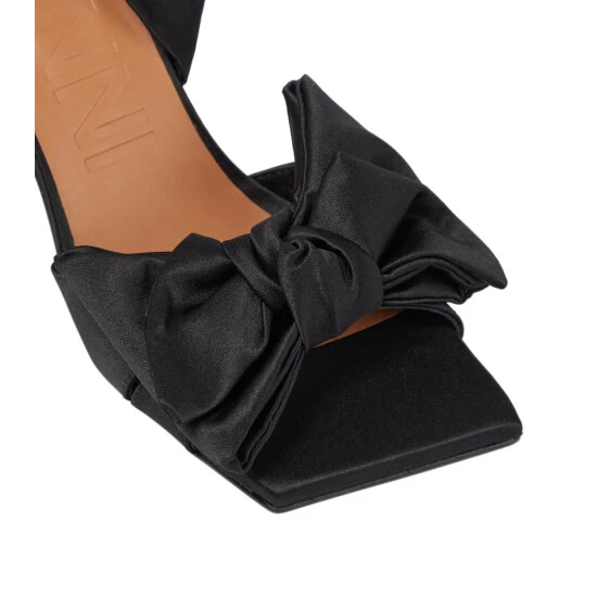 Ganni Bow-trimmed Lace-up Sandals - Image 5