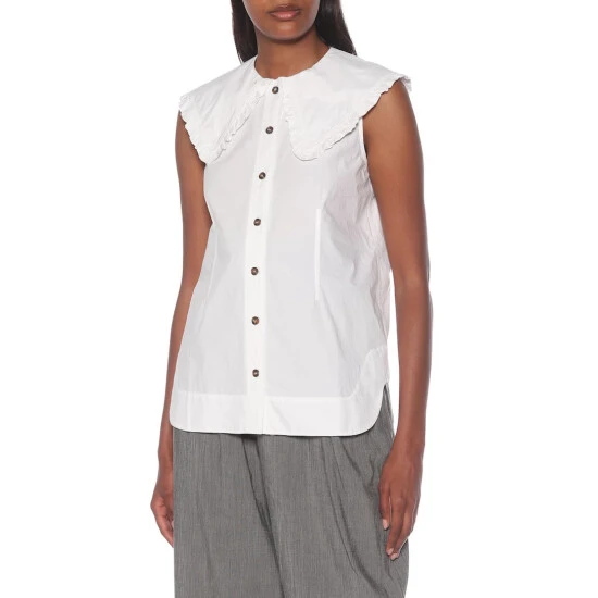 Ganni Cotton-poplin Blouse - Image 4