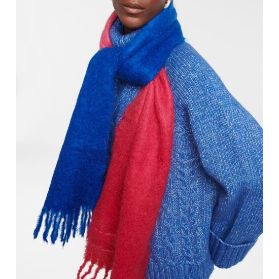 Ganni Fringed Mohair-blend Scarf - Image 2