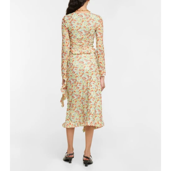 Ganni Floral-print Wrap Midi Skirt - Image 2