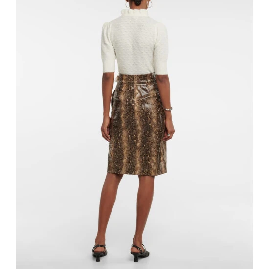Ganni Snakeskin-print Midi Skirt - Image 2