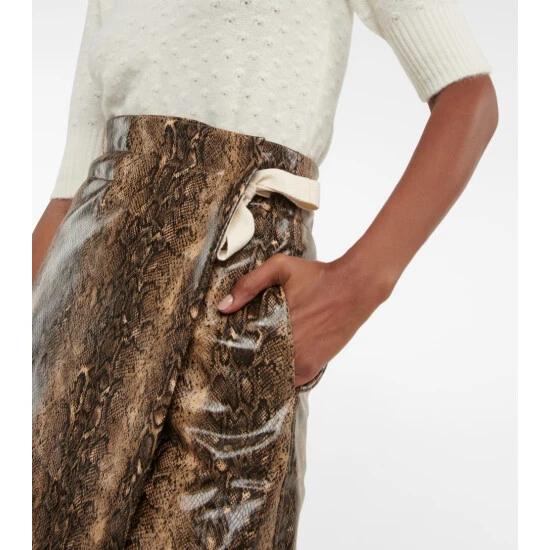 Ganni Snakeskin-print Midi Skirt - Image 3