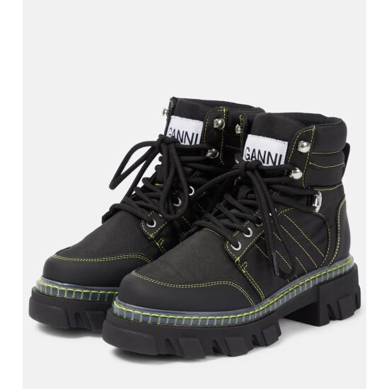 Ganni Lace-up Ankle Boots - Image 4