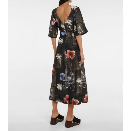 Ganni Floral Linen And Silk Maxi Dress - Image 2