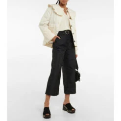 Ganni High-rise Wide-leg Cropped Pants