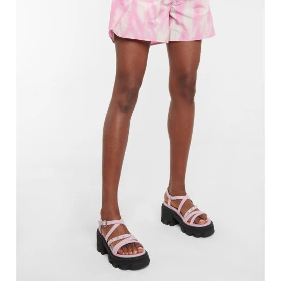 Ganni Embellished Leather Sandals - Image 2