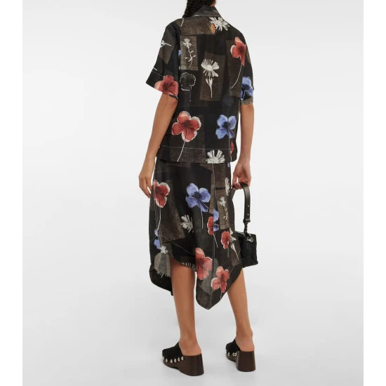Ganni Floral-printed Linen And Silk Shirt - Image 2