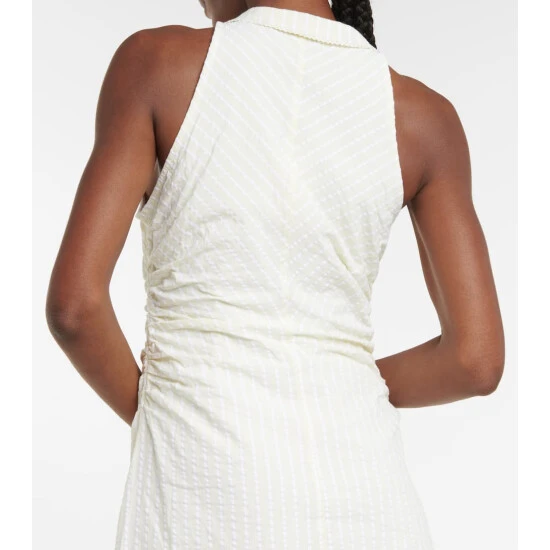 Ganni Striped Seersucker Midi Dress - Image 5