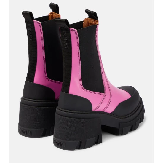 Ganni Leather Chelsea Ankle Boots - Image 2