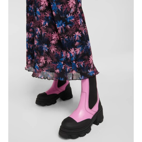 Ganni Leather Chelsea Ankle Boots - Image 3