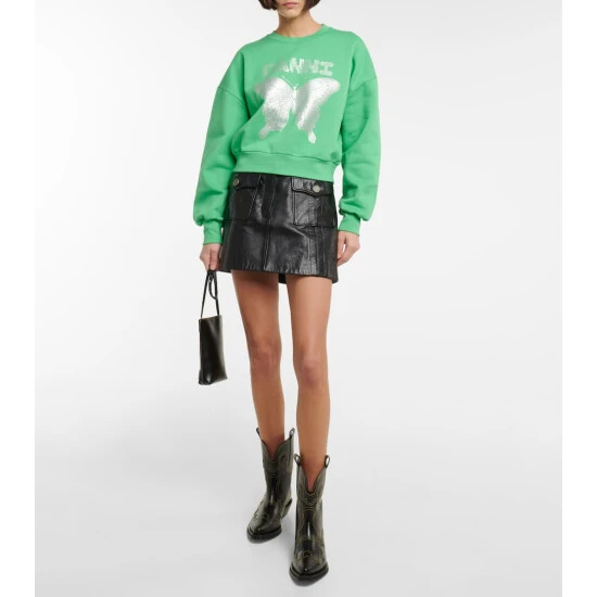 Ganni Logo Cotton Sweatshirt