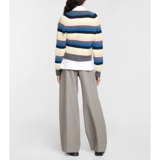 Ganni Striped Alpaca Wool-blend Cardigan - Image 2
