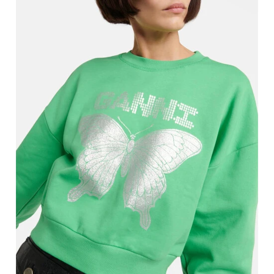 Ganni Logo Cotton Sweatshirt - Image 3