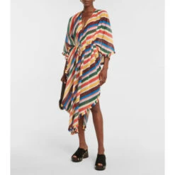 Ganni Striped Chiffon Maxi Dress